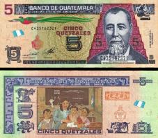 *5 Quetzal Guatemala 2014-2022 polymer P122A UNC - Kliknutím na obrázok zatvorte -